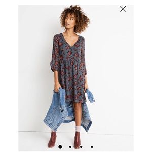 Madewell Moonblossom Ruffle-Sleeve Dress